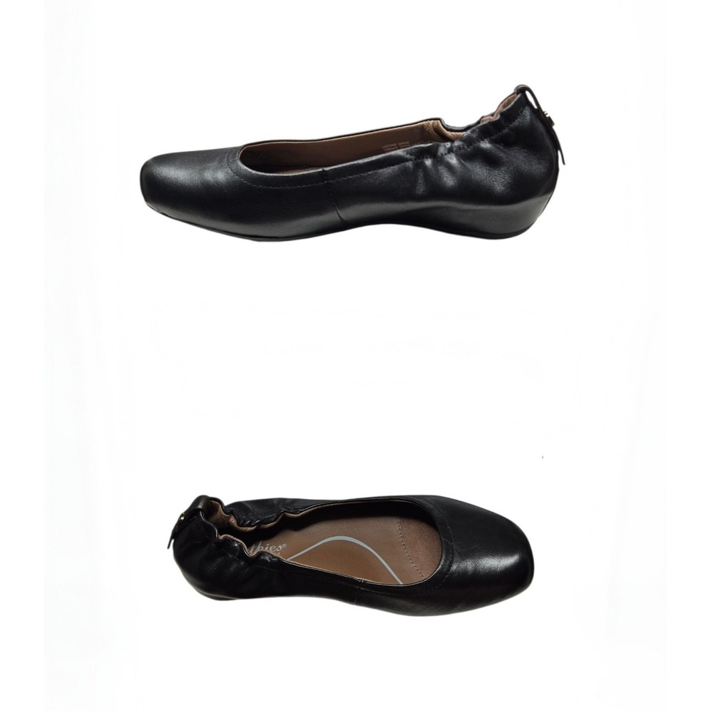 Earthies Tolo Black Leather Ballet Flats Size 7.5 Ruched Comfort Shoes Slip On - Picture 15 of 15